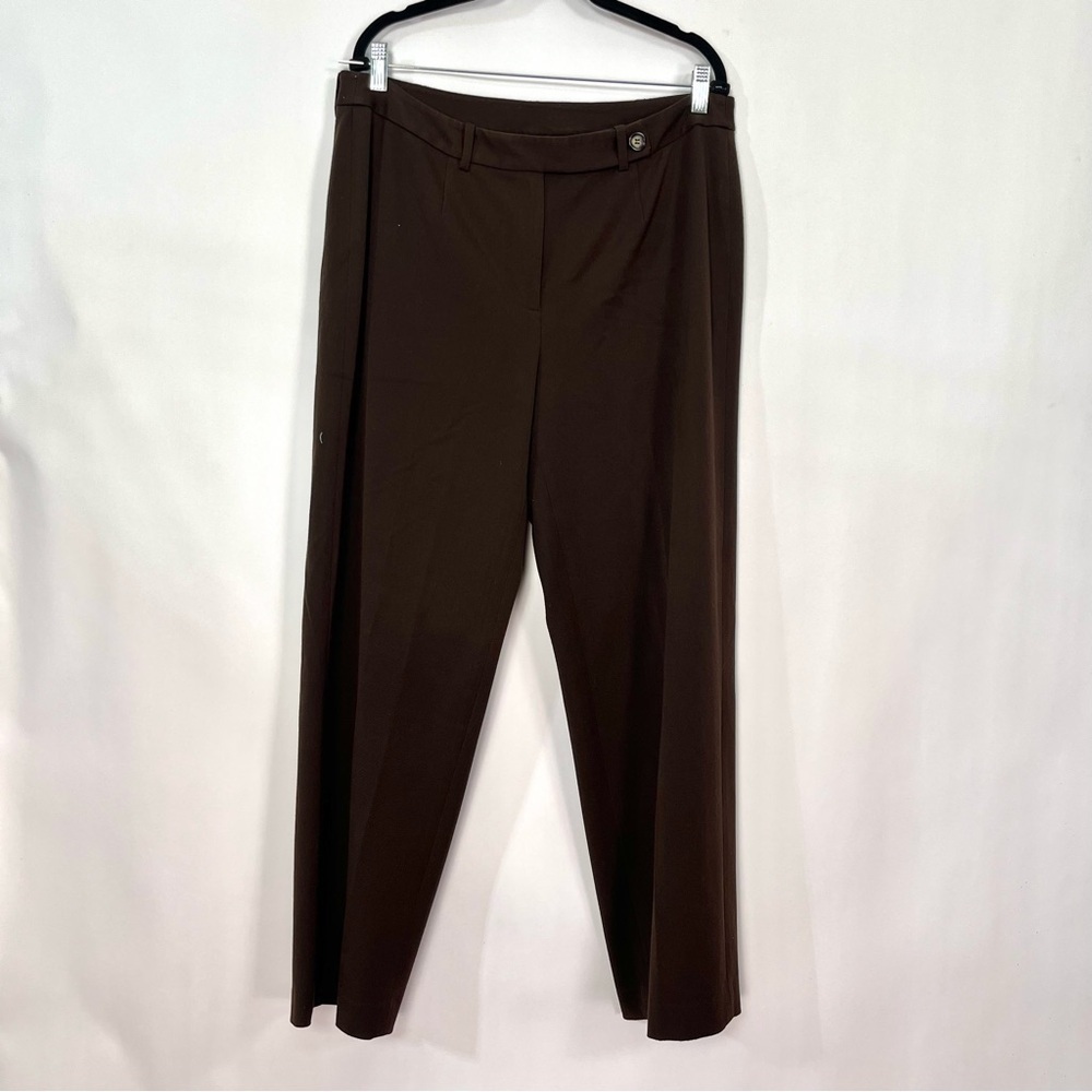 Talbots Woman Stretch Chocolate Brown Dress Pants Sz 14 W